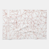 エレガントバラ金箔銅幾何多角形 キッチンタオル (横)