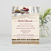 エレガントバラ音楽ブライダルシャワー招待 招待状 (スタンド正面)