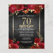 エレガントバラ70番目の誕生日招待状 (正面)