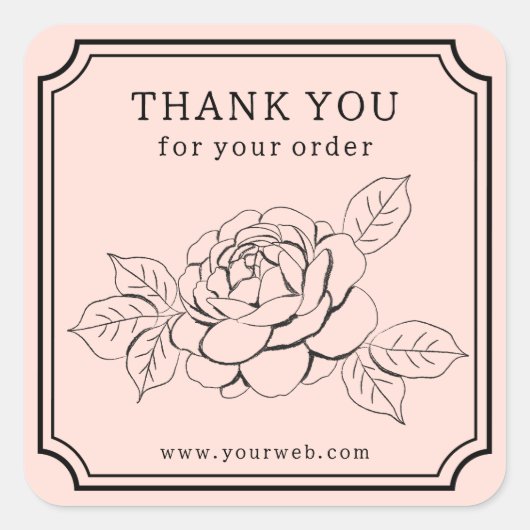 エレガントバラ「ご注文ありがとうございます」 スクエアシール (正面)