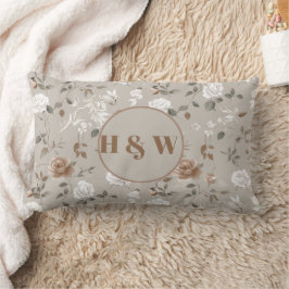 エレガントバラ&つる植物パターン装飾用クッション ランバークッション