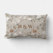 エレガントバラ&つる植物パターン装飾用クッション ランバークッション (正面)