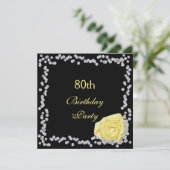 エレガントバラ&ダイヤモンド80誕生日 招待状 (スタンド正面)