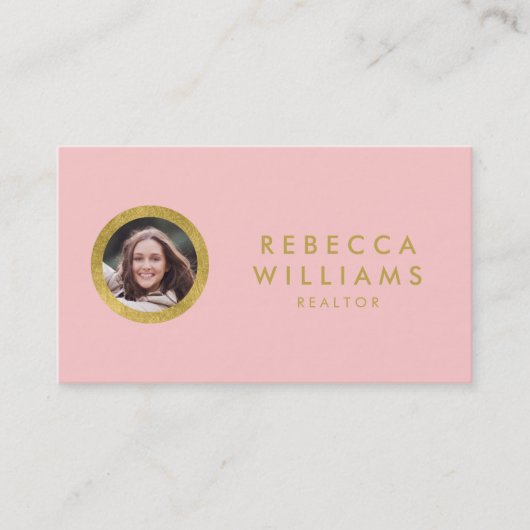 エレガントバラ&フェイク金ゴールド実在Estate Profile写真 名刺 (正面)