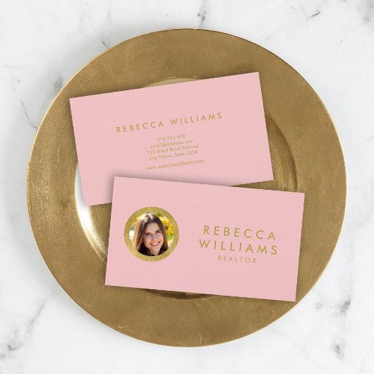 エレガントバラ&フェイク金ゴールド実在Estate Profile写真 名刺