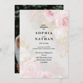 エレガントバラ&リリーフローラ結婚式招待状 招待状 (正面/裏面)