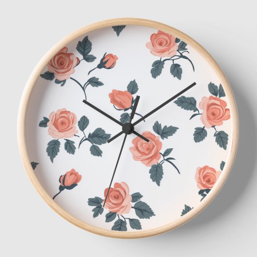 エレガントバラ 壁時計 (正面)