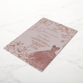 エレガントバラ&赤面キンセアニェラバラ金ゴールド 箔招待状 (回転した状態)