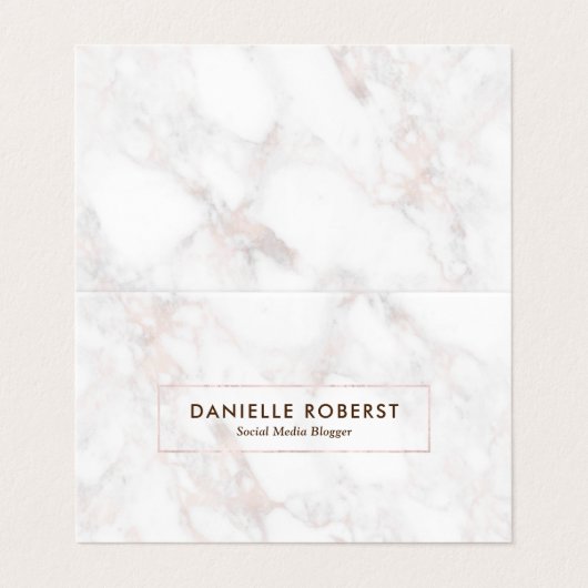 エレガントバラ-金ゴールドフェイク大理石 名刺 (外部フラット)