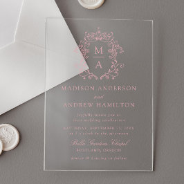 エレガントバラChinoiserieビクトリアンフローラ結婚ズ アクリル招待状