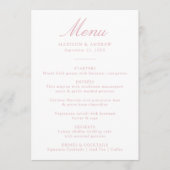 エレガントバラChinoiserieビクトリアンフローラ結婚ズ メニュー (正面)