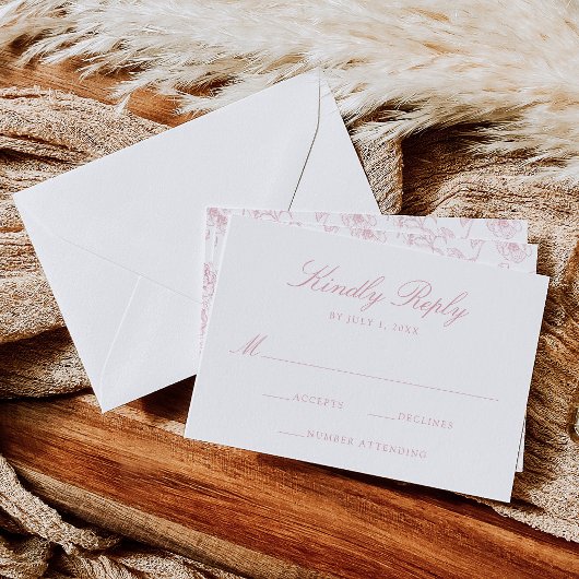 エレガントバラChinoiserieビクトリアンフローラ結婚ズ 出欠カード