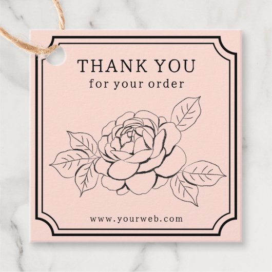 エレガントバラThank Youラベルfor Small Business フェイバータグ (正面)