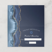 エレガントバルミツワーネイビーブルー金ゴールドゲート プレイスカード (外部開封)