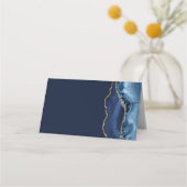 エレガントバルミツワーネイビーブルー金ゴールドゲート プレイスカード (裏面)