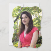 エレガントバルミツワーミニ素朴金ゴールド紙吹雪アクア 招待状 (裏面)