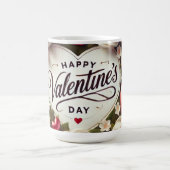 エレガントバレンタインデーデザインとバラ コーヒーマグカップ (中央)