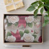 エレガントバレンタインデーデザインとバラ、ハート 薄葉紙 (ギフト)