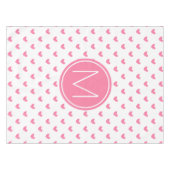 エレガントバレンタインピンク白の小さなハートパターン テーブルクロス (正面(横))