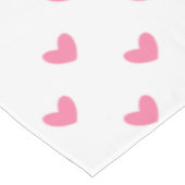 エレガントバレンタインピンク白の小さなハートパターン テーブルクロス (アングル)