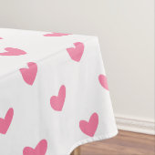 エレガントバレンタインピンク白の小さなハートパターン テーブルクロス (インサイチュ)