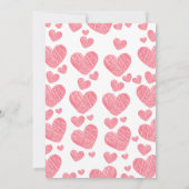 エレガントバレンタインピンク&赤いハートブライダルシャワー 招待状 (裏面)