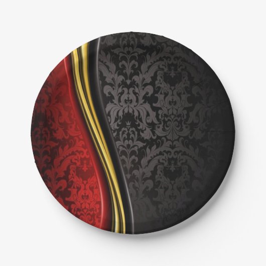 エレガントバロカラフルークパーティープレート用パターン ペーパープレート (正面)