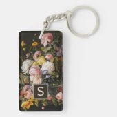 エレガントバロックの花はまだライフ絵画アート キーホルダー (裏面)