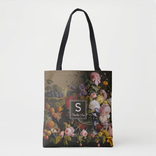 エレガントバロックの花はまだライフ絵画アート トートバッグ (正面)