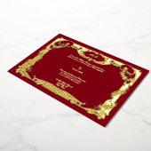 エレガントバロックロココバラ縁どフローラ結婚s 箔招待状 (回転した状態)