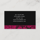 エレガントバロックFushia & Blackプロファイルカード 名刺 (裏面)