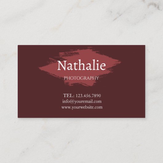 エレガントバーガンディ・ビジョン写真。 名刺 (裏面)