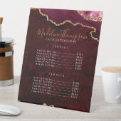 エレガントバーガンディAgate Geode大理石サービス価格 台座サイン (インサイチュ)