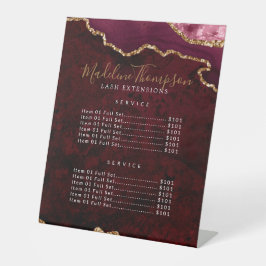 エレガントバーガンディAgate Geode大理石サービス価格 台座サイン