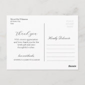 エレガントバーグンディと赤面の花結婚のあなた感謝していのための ポストカード (裏面)