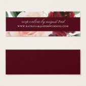 エレガントバーグンディフローラの結婚ウェブサイトRSVP (正面&裏面)