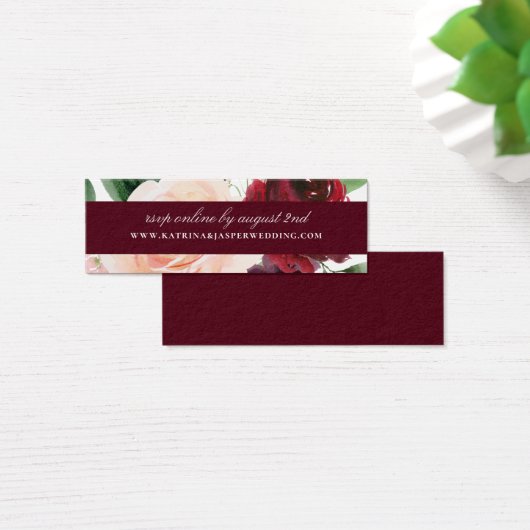 エレガントバーグンディフローラの結婚ウェブサイトRSVP (デスク)