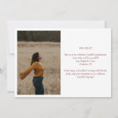 エレガントバーグンディ卒業クラス2025パーティー 招待状 (裏面)