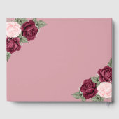 エレガントバーグンディ赤ピンクフローラ葬儀写真 ゲストブック (裏面)