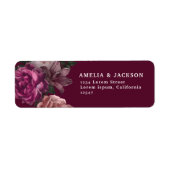 エレガントバーグンディDark Moodyフローラ結婚ズ ラベル (正面)