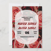 エレガントバーグントバラとフローラ結婚デザインイン 招待状 (正面)