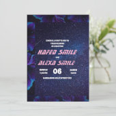 エレガントバーグントバラとフローラ結婚デザインイン 招待状 (スタンド正面)