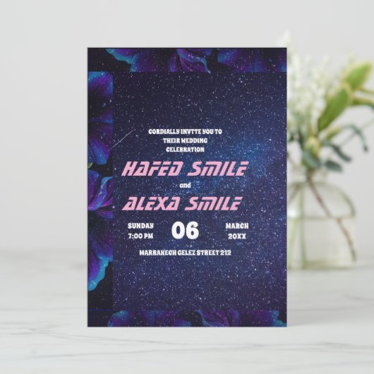 エレガントバーグントバラとフローラ結婚デザインイン 招待状 (スタンド正面)