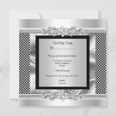 エレガントバースデーパーティーアールデコシルバールック 招待状 (裏面)