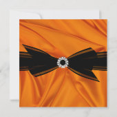 エレガントバースデーパーティーオレンジシルクブラック 招待状 (裏面)