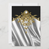 エレガントバースデーパーティーシルクダイヤモンド金ゴールド 招待状 (裏面)