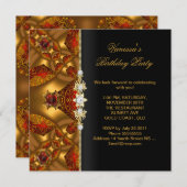 エレガントバースデーパーティードレッドジュエル抽象芸術 招待状 (正面/裏面)