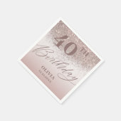 エレガントバースデーパーティーバラ金ゴールドグリッター スタンダードカクテルナプキン (角)