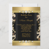エレガントバースデーパーティーヒョウ金ゴールド動物 招待状
