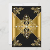 エレガントバースデーパーティーブラック金ゴールドエリートダイヤモンド2 招待状 (裏面)